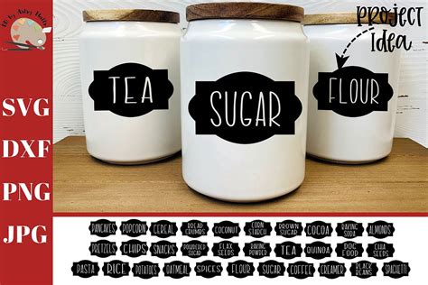 Farmhouse Labels Bundle svg, Pantry labels, Canister decals (390596 ...