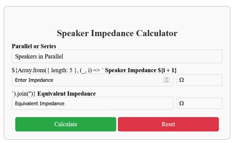 Speaker Impedance Calculator - Online Calculators