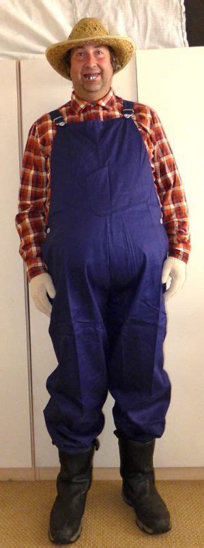 MENS FARMER HILLBILLY BIB & BRACE DUNGAREES OVERALLS & COSTUME OUTFIT XXL | Mens fancy dress ...