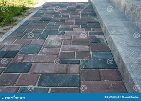 Paving Slabs of Different Colors and Shapes.Texture of Different Colored Patterned Paving Slabs ...