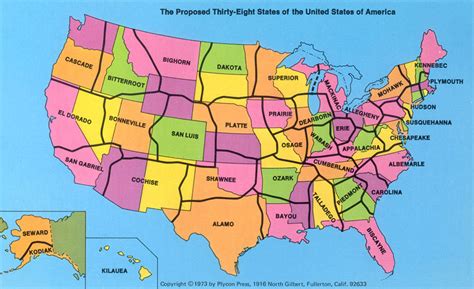 The 38 States of America: Geography Professor Creates a Bold Modern Map of America (1973) | Open ...