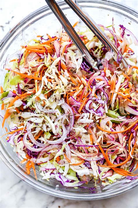 Sweet Vinegar Coleslaw (No Mayo) - foodiecrush .com