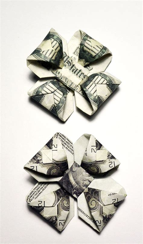 EASY Amazing Money FLOWER Origami out of two Dollar bills Tutorial DIY ...