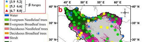 Estimated β range over study area for each weather station. (a)... | Download Scientific Diagram