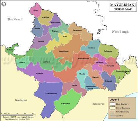 Mayurbhanj Tehsil Map, Mayurbhanj Tehsils