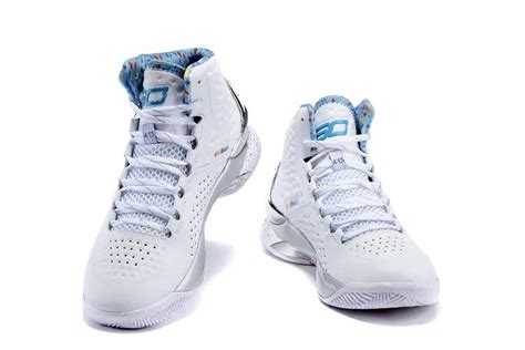 Stephen Curry 1 One basketball shoes Christmas White Blue Yellow Home ...