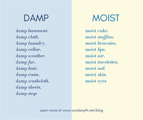 damp vs. moist - Wordsmyth Blog