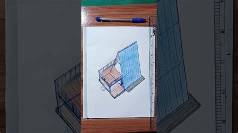 Architectural sketch #3ddrawing #viralvideo #shorts - YouTube