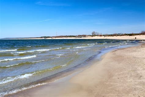 Seascape of Baltic Sea and Beaches in Klaipeda, Lithuania. Mild Waves ...