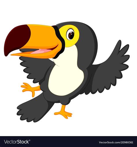 Cartoon bird toucan dancing vector image on VectorStock | Cartoon birds, Vector images, Graphic ...