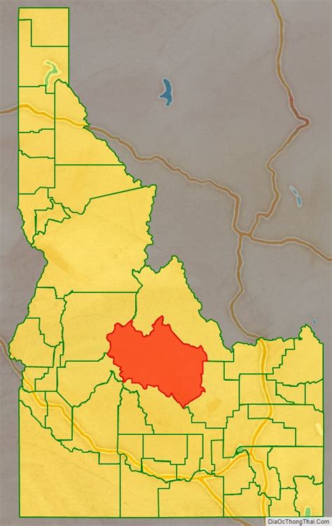 Map of Custer County, Idaho