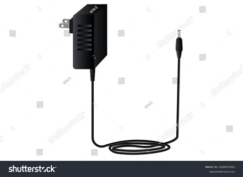 Ac Adapter Cord Isolated On White Stock Vector (Royalty Free ...