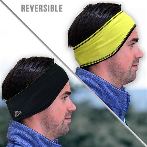 Running Reversible Performance Headband - Yellow/Black | Running Headbands | Headbands for Runners