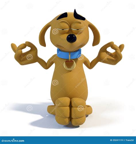 Cartoon Dog Meditating Royalty Free Stock Images - Image: 25241119