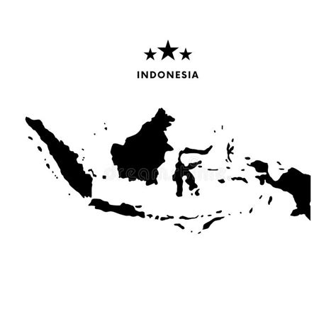 Indonesia map silhouette. stock illustration. Illustration of division ...