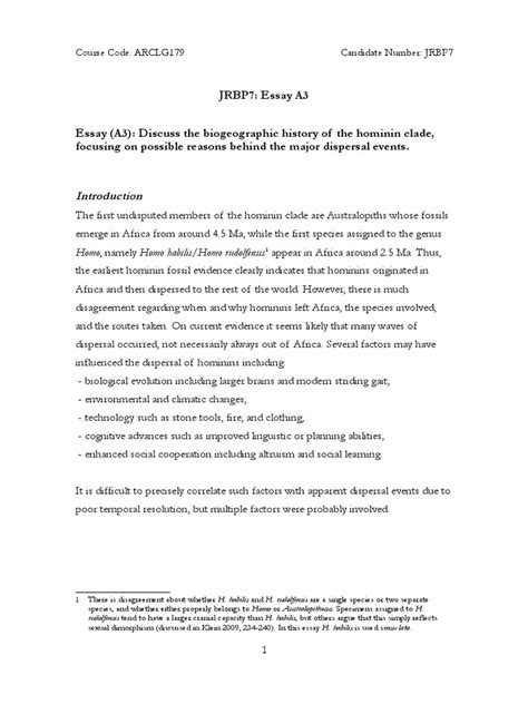 Dispersing Hominins: Reevaluating the Timing and Drivers of Early ...