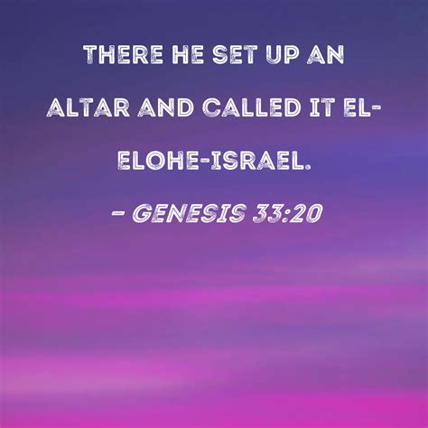 Genesis 33:20 There he set up an altar and called it El-Elohe-Israel.