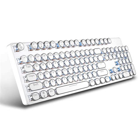 Mechanical Keyboard LED Backlit Retro USB Keyboard -Blue Switch Retro ...