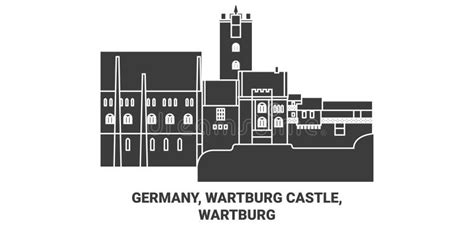 Germany, Wartburg Castle, Wartburg Travel Landmark Vector Illustration ...