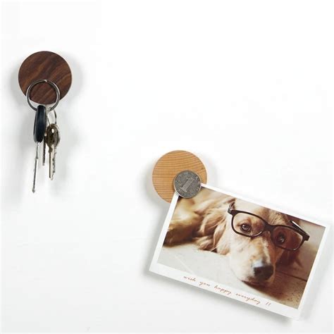 Magnetic Keys Holder Wood Round Keys Holder Home Creative Storage Decorations-in Hooks & Rails ...