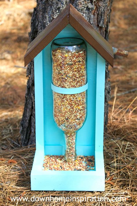 How to Make a Wine Bottle Bird Feeder - Down Home Inspiration