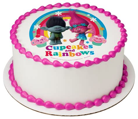 Trolls Cupcakes Rainbows Photocake Image | DecoPac