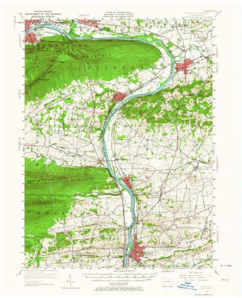 Milton, PA (1953, 62500-Scale) Map by United States Geological Survey | Avenza Maps