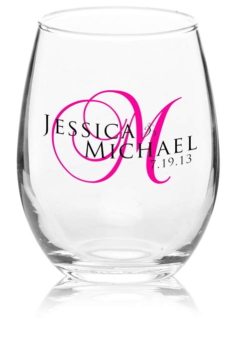 Personalized 9 oz. ARC Stemless Etched Wine Glasses | C8832 - DiscountMugs | Wedding wine ...