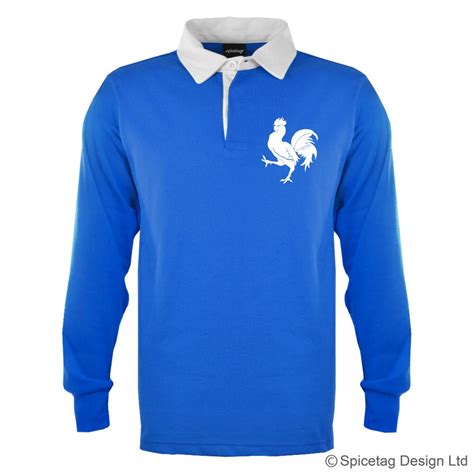 Retro France Rugby Jersey Blue Jumper Vintage Style French Top