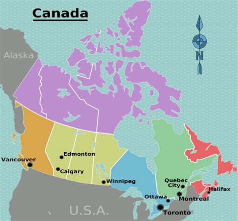 Canada Map Showing Provinces
