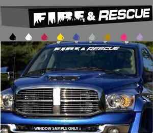 Fire & Rescue Windshield/Window Decal Banner Firefighter Custom Design ...