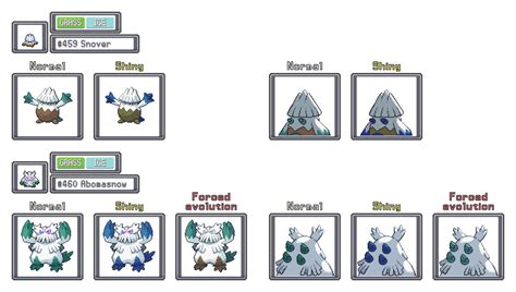 Forced Evolution: Snover line (gen 4) by ShinyDexProject on DeviantArt