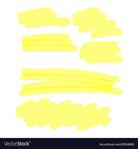 Yellow highlighter collection Royalty Free Vector Image