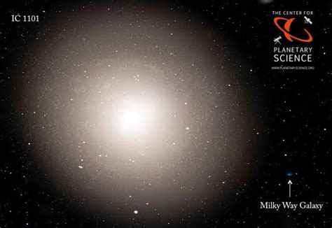 The Milky Way Galaxy compared to one of the largest known galaxies IC ...