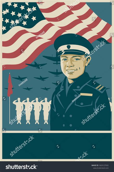 Professional Soldier Army Propaganda Poster Template Stock Vector ...