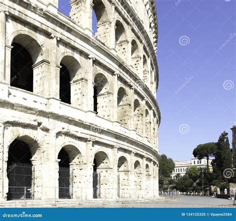 Side View of Colosseum Coliseum in Rome Italy Stock Photo - Image of ...