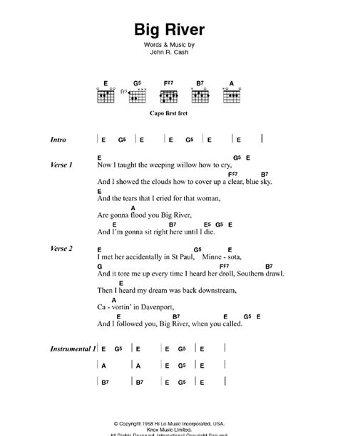 Big River by Johnny Cash - Guitar Chords/Lyrics - Guitar Instructor