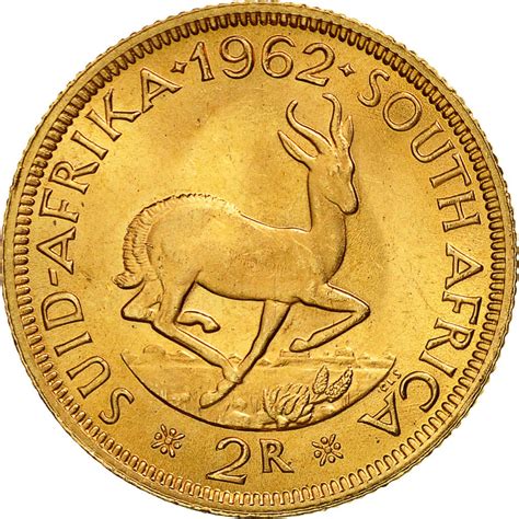 Two Rand Gold 1962, Coin from South Africa - Online Coin Club