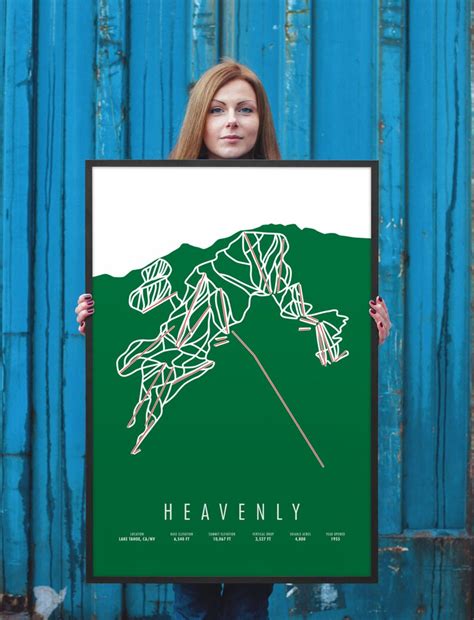 Heavenly Ski Trail Map Heavenly Tahoe Heavenly Gift | Etsy