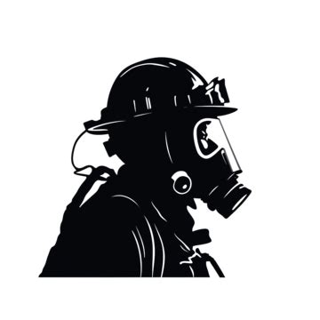 Firefighter Mask Silhouette Helmet Of A Firefighter Png Illustration ...