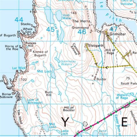 OS Map of Shetland - Yell, Unst & Fetlar | Landranger 1 Map | Ordnance Survey Shop