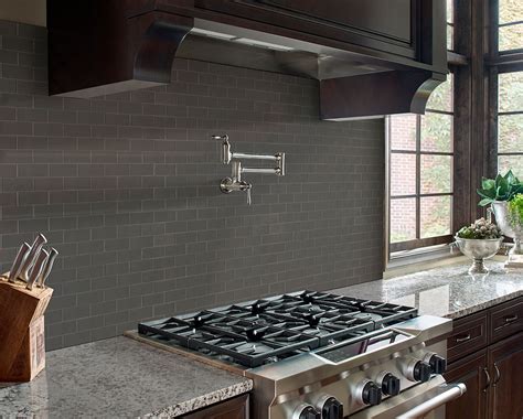 Gray Subway Tile Backsplash / Gray White Kitchen With Subway Tile Backsplash In Fireclay Tile ...