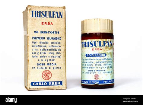 Vintage 1950s TRISULFAN ERBA, Sulfonamide medicine for the treatment of ...