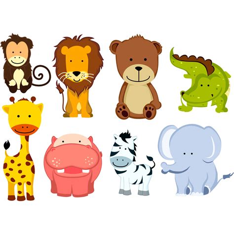 Sticker 8 animaux de la jungle – Stickers STICKERS ANIMAUX Animaux d'Afrique - Ambiance-sticker