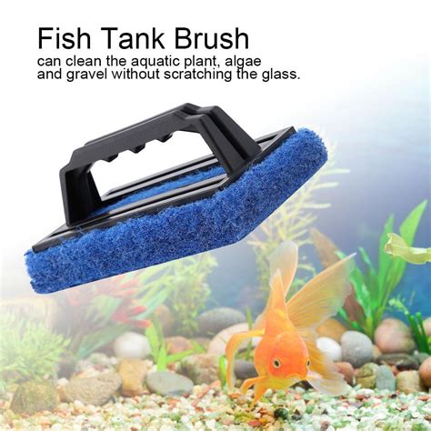 Mgaxyff Aquarium Fish Tank Cleaning Brush Glass Algae Scraper Cleaner Aquarium Cleaning Tool ...