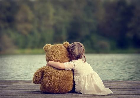 Little girl, teddy bears, children, HD wallpaper | Wallpaperbetter