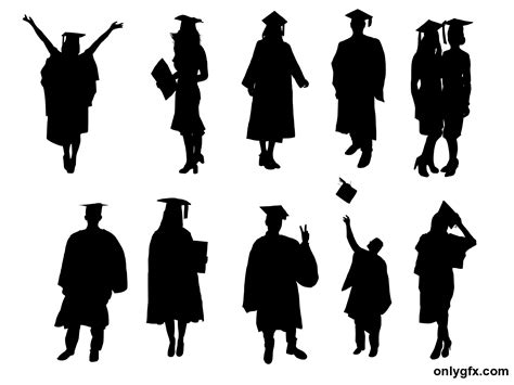 10 Graduation Silhouette (PNG Transparent) | OnlyGFX.com