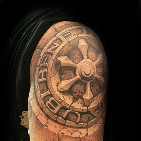 80 Stone Tattoo Designs für Männer – Carved Rock Ink Ideen - Mann Stil ...