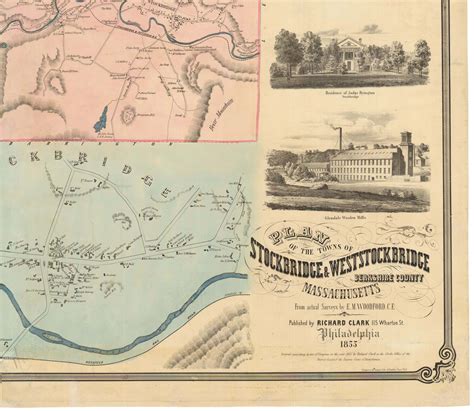 E.M. Woodford wall map of Stockbridge and West Stockbridge ...