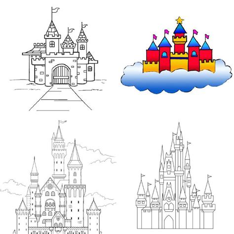 Disneyland Castle Drawing Step By Step